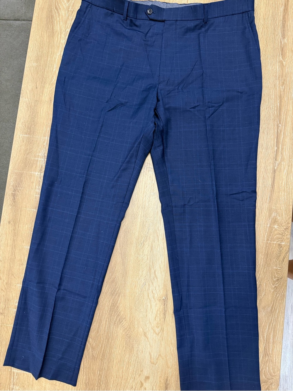 Tommy Hilfiger Navy Blue Windowpane Dress Pants